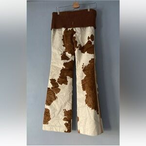Koogi Faux Cow Leather Pants Brown White XS/S